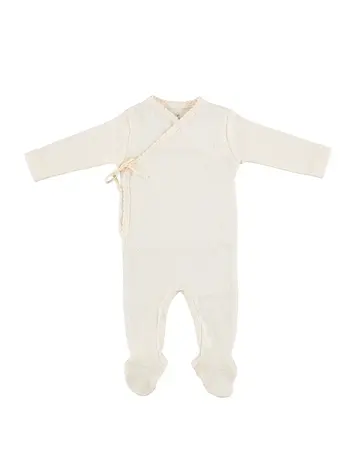 Bebe Organic Bebe Wrap Overall - Natural Pointelle