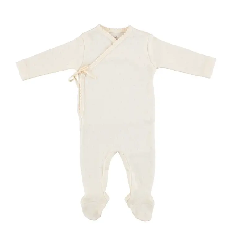 Bebe Organic Bebe Wrap Overall - Natural Pointelle