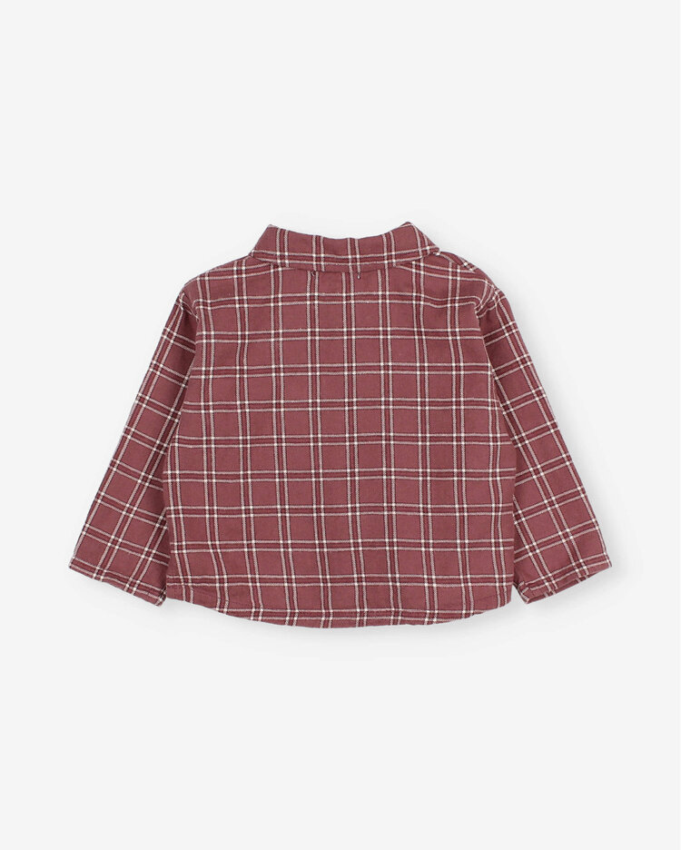Buho Tartan Shirt - Pomegranate