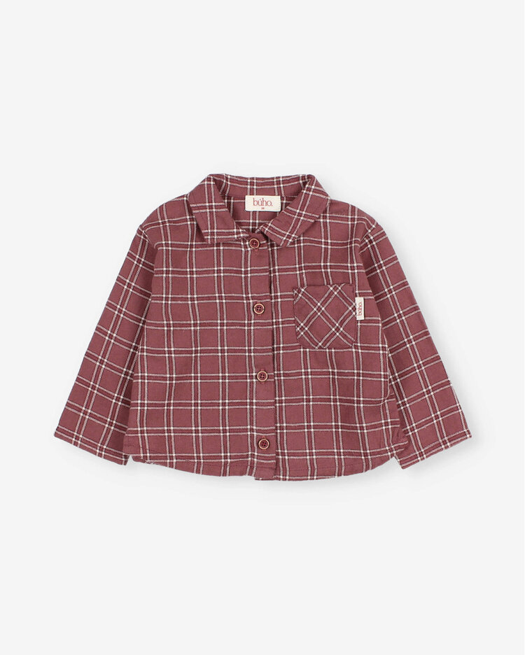 Buho Tartan Shirt - Pomegranate