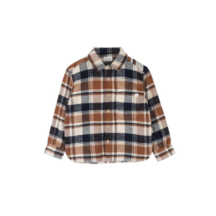 Jenest Lef Shirt - Off White/Blue/Brown