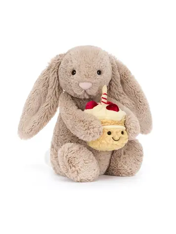 Jellycat Bashful Beige Bunny 'Birthday'