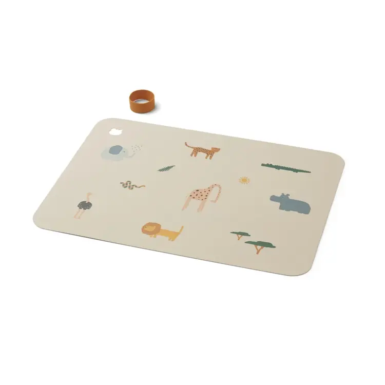Liewood Jude Printed Placemat - Safari sandy mix