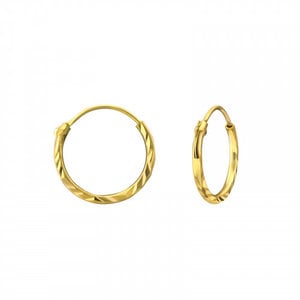 Oh So HIP Diamond Cut  gold plated oorringen 12 mm