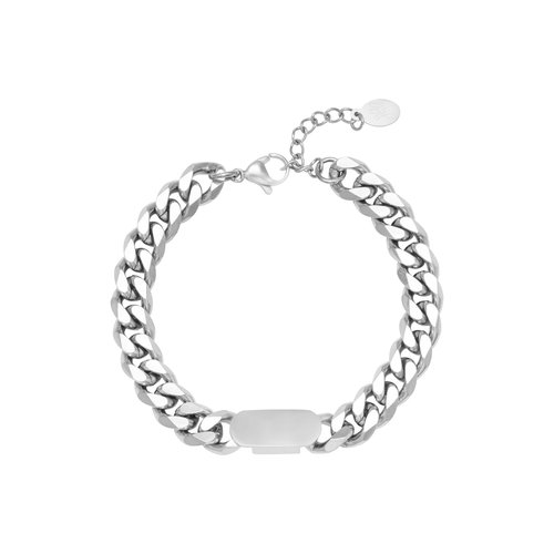 Oh So HIP Chunky ID schakelarmband stainless steel zilverkleurig Oh So HIP Chunky ID schakelarmband stainless steel zilverkleurig