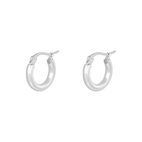 Oh So HIP Oorringen Plain 15 mm stainless steel zilverkleurig Oh So HIP Oorringen Plain 15 mm stainless steel zilverkleurig
