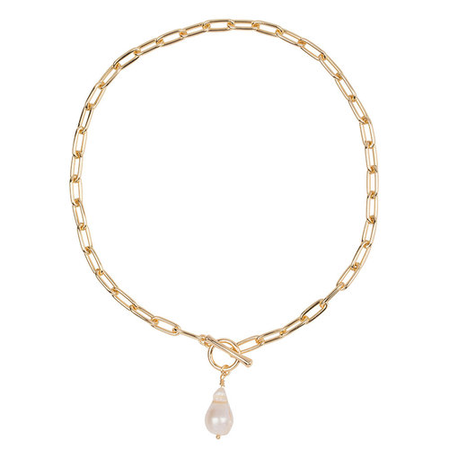 Club Manhattan Schakelketting met slot en parel Club Manhattan Schakelketting met slot en parel