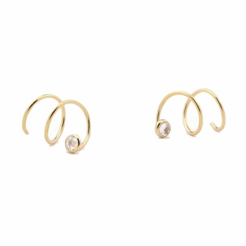 Spiraal hoop oorringen gold plated Spiraal hoop oorringen gold plated