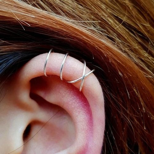 Oh So HIP Ear cuff gekruist 925 zilver