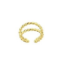 Dubbele ear cuff twisted gold plated