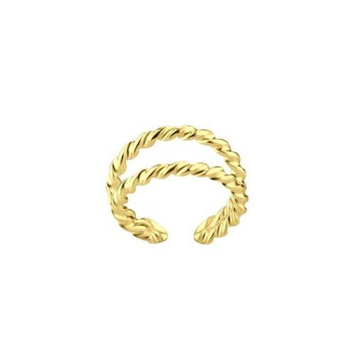 Oh So HIP Dubbele ear cuff twisted gold plated Oh So HIP Dubbele ear cuff twisted gold plated