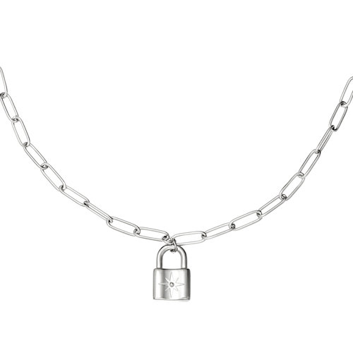 Ketting met slotje zilverkleurig Ketting met slotje zilverkleurig