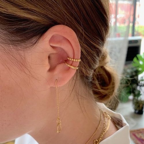 Oh So HIP Triple ear cuff gold plated