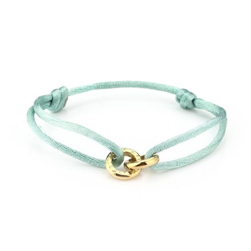 Oh So HIP Satijnkoord armband met ringen mint