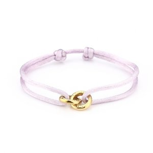 Oh So HIP Satijnkoord armband met ringen lila