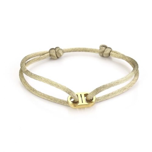 Oh So HIP Satijnkoord armband beige/goud Oh So HIP Satijnkoord armband beige/goud