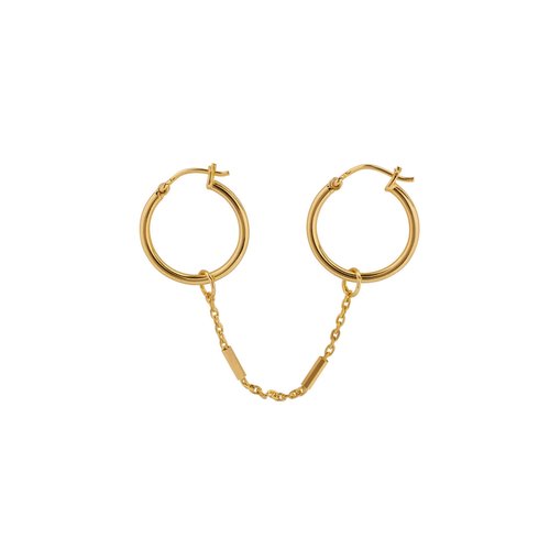 Xzota One piece double hoop gold plated