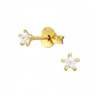 Oorbellen shiny star 3 mm gold plated