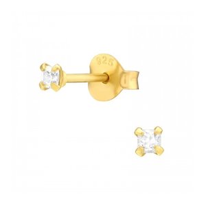 Oh So HIP Oorknopjes zirkonia gold plated 2 mm