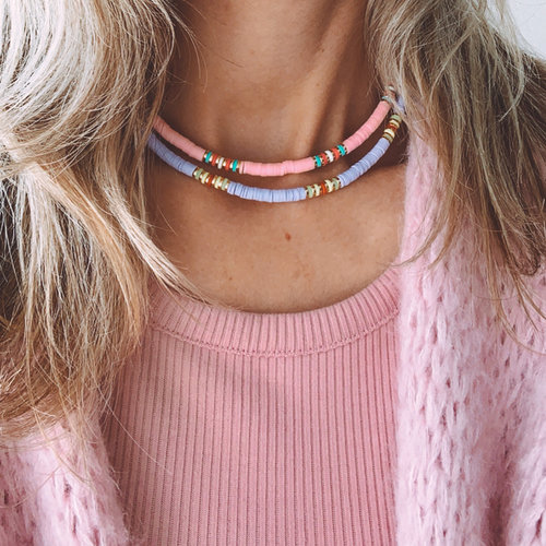 Lux Musthaves Surf ketting roze