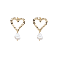 Organic Hearts earrings freshwater pearl