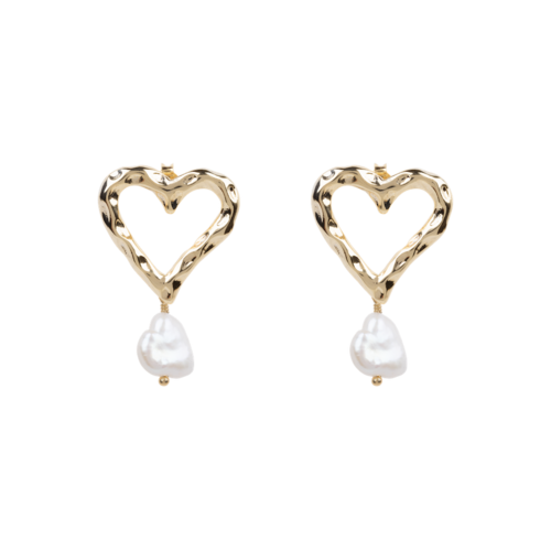 À La Organic Heart earrings freshwater pearl