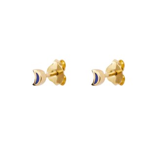 Xzota Tiny moon studs dark blue