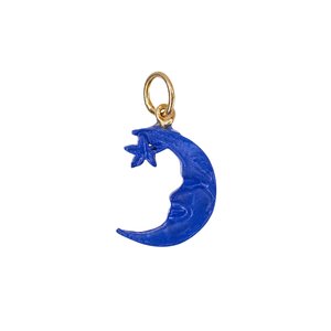 Xzota Moon/star gold plated bedel blauw