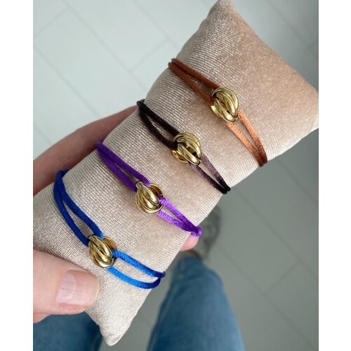 Satijnkoord armband met bruin