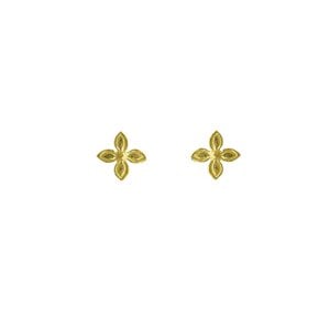 My Treasure Hunts Flower leaf studs goud