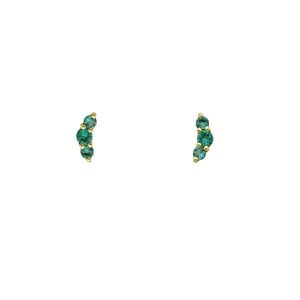 My Treasure Hunts Green croissant studs goud