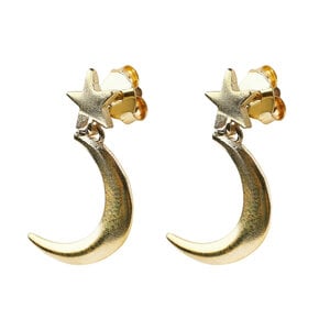 Xzota Oorbellen star/moon studs gold plated