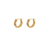 Oorringen braided hoop gold plated