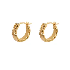 Xzota Oorringen braided hoop gold plated