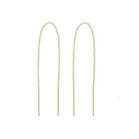 Threader oorbellen gold plated 10 cm