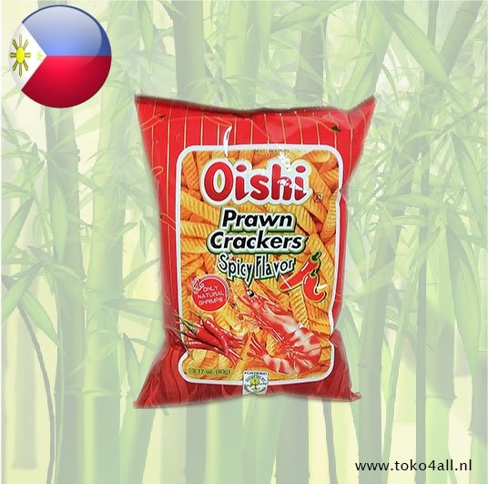 Oishi Garnalen Crackers Pittig 90 gr