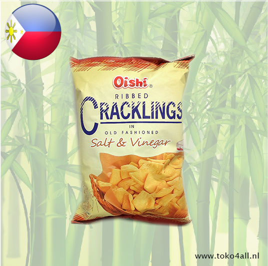 Oishi Ribbed Cracklings Salt and Vinegar 90 gr