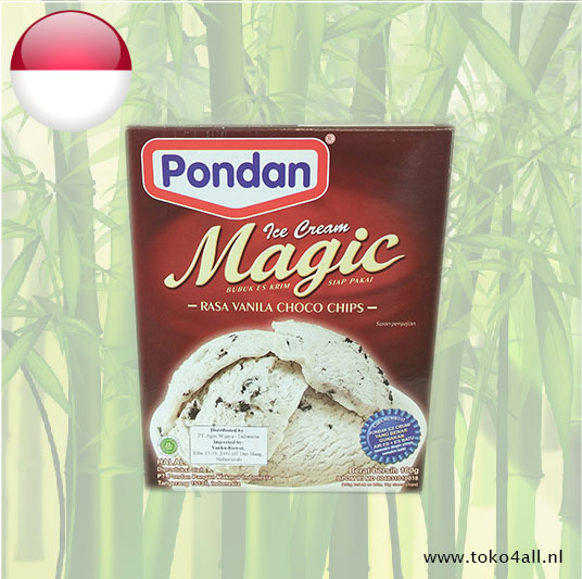 Pondan Magic Ice Cream Vanille met stukjes Chocolade 150 gr