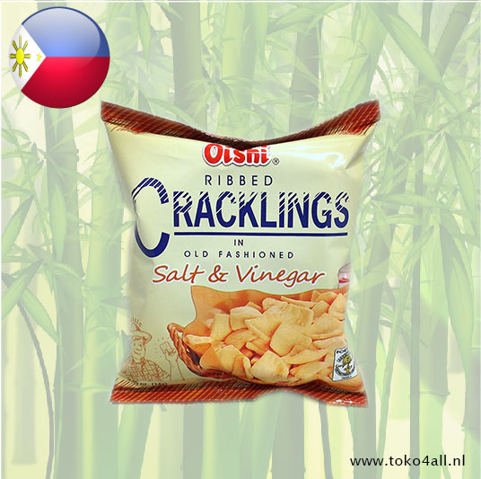 Oishi Ribbed Cracklings Salt and Vinegar 24 gr