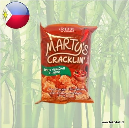Oishi Martys Cracklin Pittige Azijn 90 gr