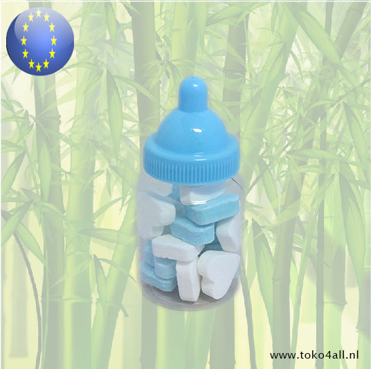 Baby bottle with blue white fruit hearts 38 gr