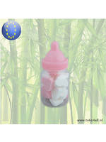 Baby bottle with pink white fruit hearts 38 gr