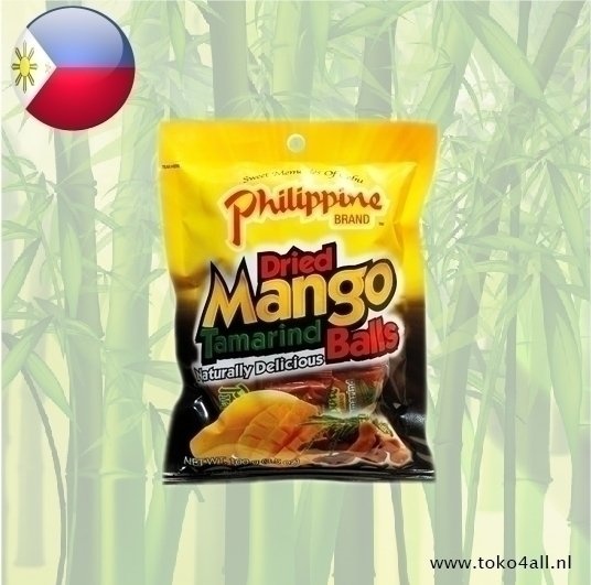 Philippine brand Gedroogde Mango Tamarinde balletjes 100 gr