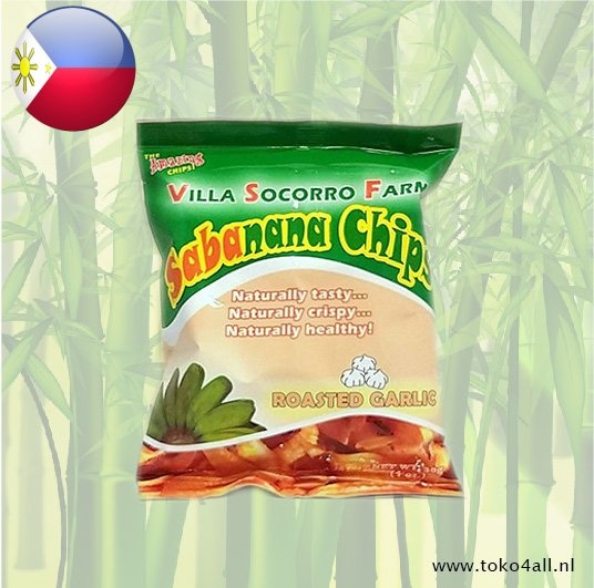 Bananen chips geroosterde knoflook 30 gr