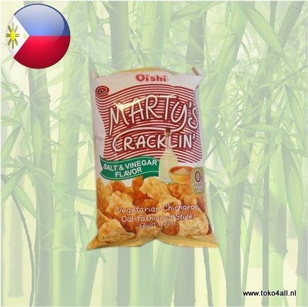 Oishi Martys Cracklin Zout met Azijn 90 gr