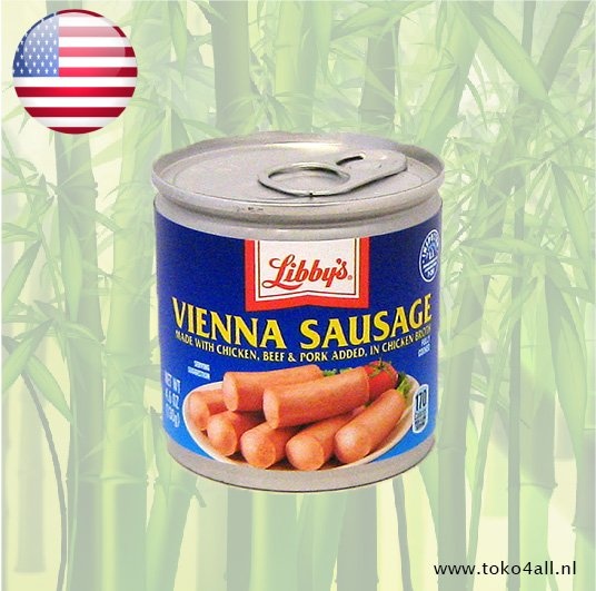 Vienna Sausage Kip Varken Rund 130 gr