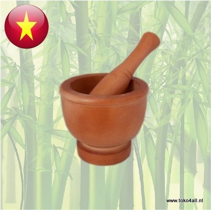 Wooden Mortar and Pestle 14 cm