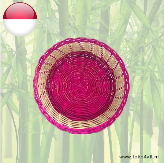 Rattan Plate Pink 24 cm