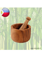 Mortar with pestle of acacia wood 10 cm