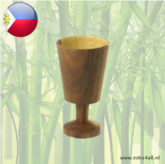 Wineglass acacia wood 13 x 7,5 cm